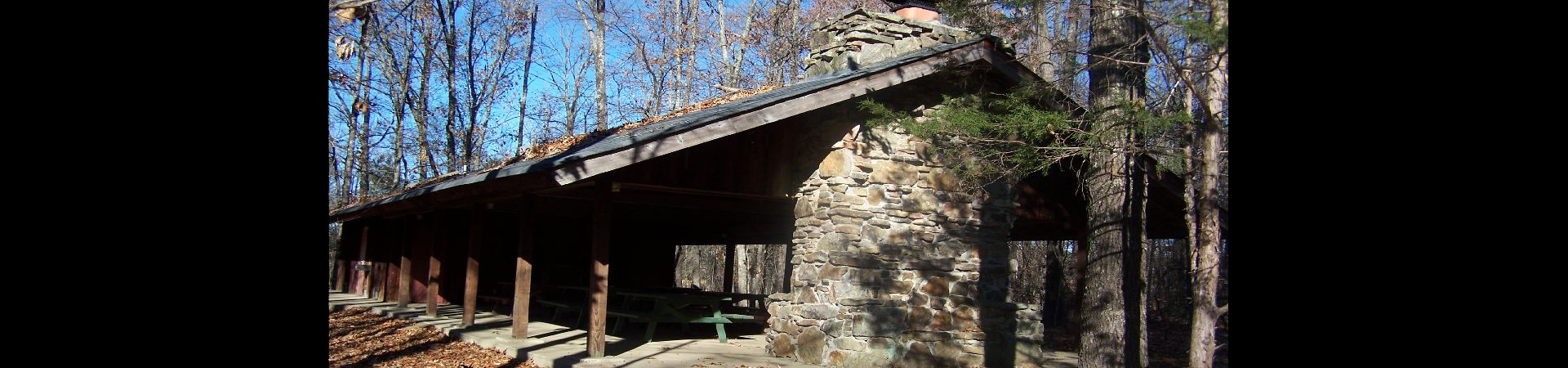  pavilion with stone chimney 